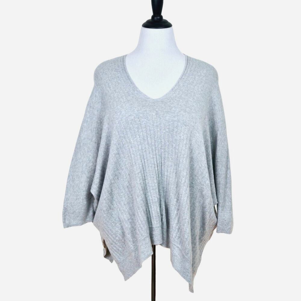 Cabi Size M Watson Pullover Sweater 5451 Double V Neck Light Gray - Picture 2 of 10